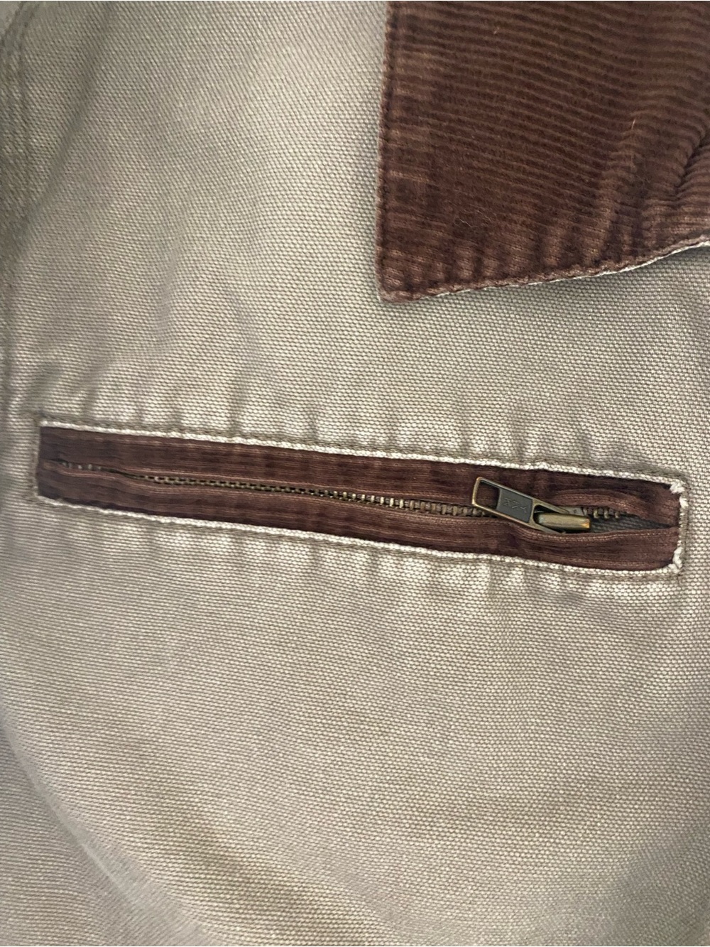Vintage 90s Dunbrooke Detroit Style Canvas Work Jacket – Faded Sandstone Tan - Picture 3 of 9